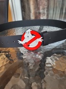 Czarny męski skórzany pasek Ghostbusters