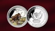 Congo Prehistoric Life Mamut kolorowany 2021 1 oz Ag 999 moneta srebrna