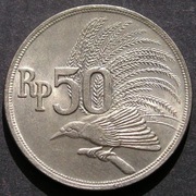 Indonezja 50 rupiah 1971 - Rajski Ptak