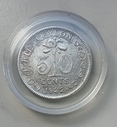 Cejlon , Ceylon 50 Cent 1922 r George V srebro 
