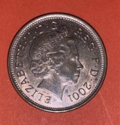 Wielka Brytania .2 pensy. Two pence. 2001. Elżbieta II.