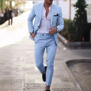 Garnitur męski 2-częściowy XXS błękitny