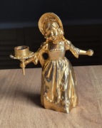 Figurka mosiężna retro świecznik mosiądz metal vintage dziewczynka 