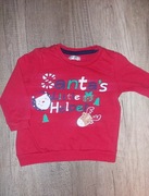 Czerwona świąteczna bluza rozmiar 86 stan bdb