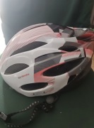 Nowy Kask Rowerowy roz. M (56-58), bialo-czerwono-czarny