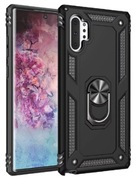 ETUI GUMA CASE PANCERNE SAMSUNG GALAXY NOTE 10 PLUS CZARNE PODSTAWKA MAGNES