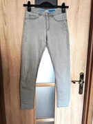 Jasnoszare spodnie dżinsowe rurki rozmiar 164