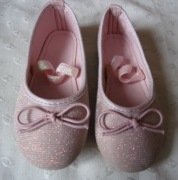Rożowe brokatowe baleriny dziewczynka 27 Nelli blu