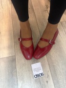 (40) Asos Design/ Czerwone baleriny z Londynu, Nowe 