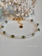 Kamienie naturalne Bransoletka Harmonii Kryształ Perydot pozłacana Serce