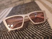 Stylowe Okulary "Cat Eye" Sinsay – Różowe Soczewki / Nude