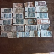 Zestaw starych polskich banknotów