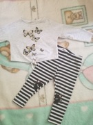 H&M bluzka i 5 10 15 leginsy r. 86-92