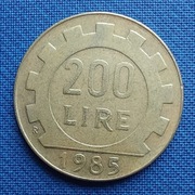 Moneta Włochy 200 lirów 1985
