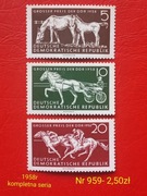 Znaczki fauna:959: konie, zwierzęta- DDR/NRD 1958r **