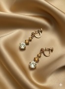 Stare złote wiszące kolczyki, klipsy wiszące na śrube