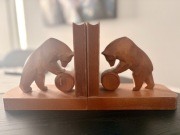 drewniane podpórki do książek - vintage/boho/handmade