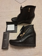 Buty jesienne damskie czarne kazar skóra