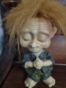 PRL-Stara brzydka lalka troll z kiwającą głową z lat 60-tych