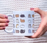 Kubek z nadrukiem ceramiczny Pusheen kot prezent dla fana dziewczynki 