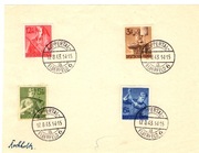 DR, Mi 850-853, 4 znaczki stemplowane obiegowo na wycinku