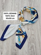 Elegancka chusta jedwabna 90x90 cm 100% JEDWAB 