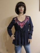 ODD MOLLY granatowa bluzka z haftami folk boho _ M