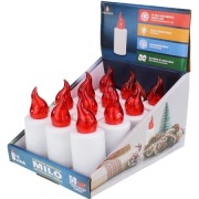 znicz wkład led + baterie migotający biały 12 szt. MILO GRANDE
