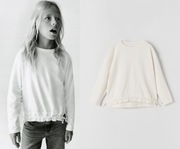 Zara koszulka longsleeve ecru z gumkami 10 lat