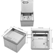 Gniazdo podłogowe elektryczne do zabudowy schuko + złącze usb, stalowe