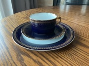 Zestaw śniadaniowy kobalt i złoto Romanov