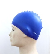 SPOKEY Czepek kąpielowy silikonowy na basen Nr5207 Niebieski Zestaw=3 szt