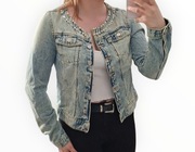 Jeansowa katana z perełkami bawełna rozmiar S