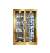 PIĘKNA LUSTRZANO ZŁOTA WITRYNA - BAREK - KREDENS- BIBLIOTEKA