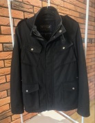 Woolrich wełniana kurtka / płaszcz M –czarna, styl military, premium jakość