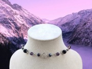 Ręcznie robiony choker szkło i stal chirurgiczna styl boho mistyczny fairy