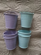 6x Mini wiaderka ozdobne male doniczki metalowe dekoracja osłonki pastelowe