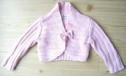 Bolerko sweter 6 12 miesięcy 74 cm różowe kokarda