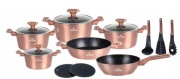 Zestaw garnków Zilner Rose Gold z powłoką granitową 15 el.  ZILNER ZL-8517.