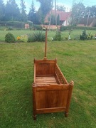 Łóżeczko dziecięce drewniane z baldachimem 