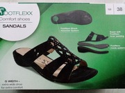 Footflexx klapki wygodne gumowa podeszwa 38 sandały -przymierzone welur