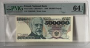 Banknot 500000 złotych 1990 Seria Z PMG 64 EPQ L7 Bardzo Rzadki! Ostatnia!