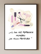 Plakat a3 rama do salonu fryzjerskiego, prezent dla fryzjera fryzjerki