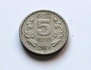 5 rupii 2001 Indie