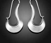 Srebrne długie kolczyki fala 6 cm 925