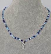 Naszyjnik ze szklanych koralików rękodzieło na prezent walentynki 