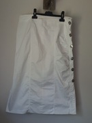 elegancka spódniczka spódnica biała z guzikami vintage XL/42