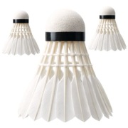 Lotki piórkowe z piór do badmintona 3 sztuki zestaw lotek wytrzymałe białe