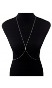 Body Chain z kryształkiem kolor srebrny