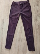 leginsy jeansowe fioletowe slim-fit Uniqlo S/M